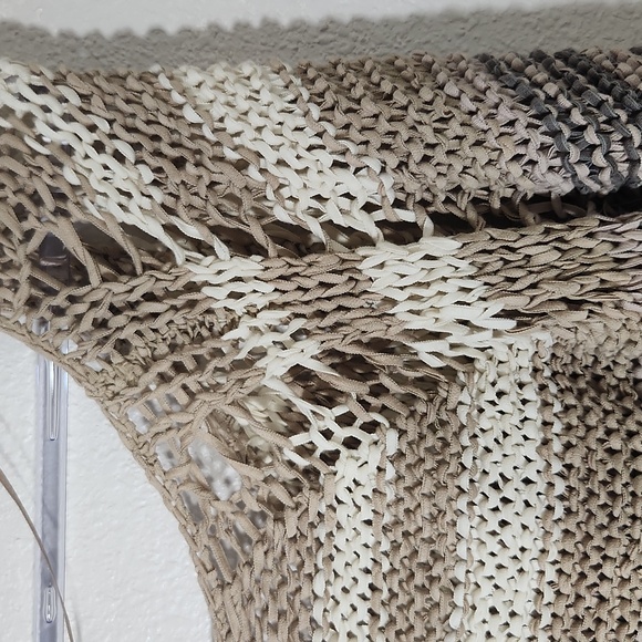 Free People Desert Moon Striped Long Sleeve Loose Ribbon Yarn Knit Sweater S - Picture 9 of 13